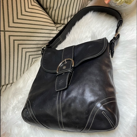 Coach Black Leather Shoulder/ Crossbody Bag - Picture 13 of 16